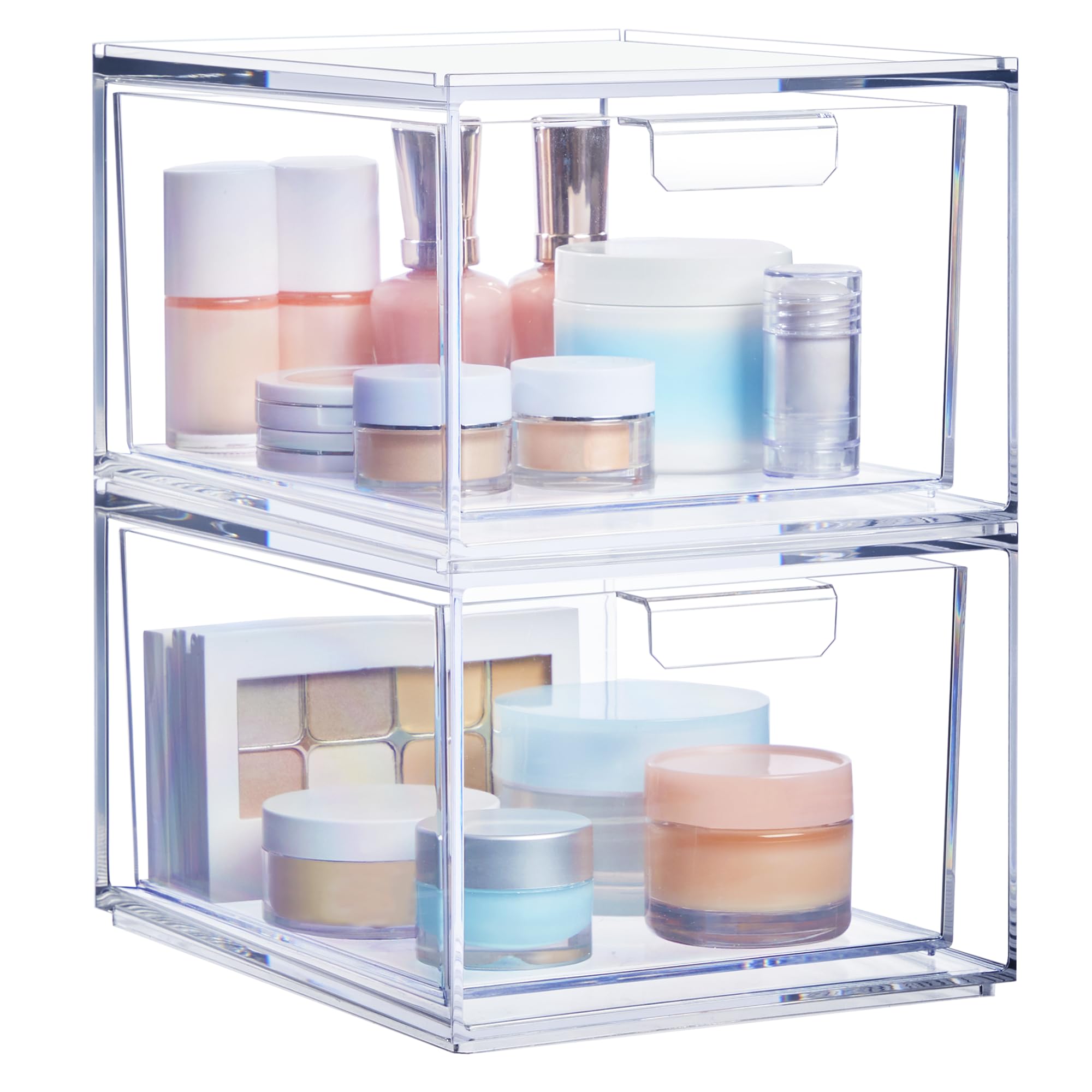 STORi clear front view showing tidy cosmetics and fast access