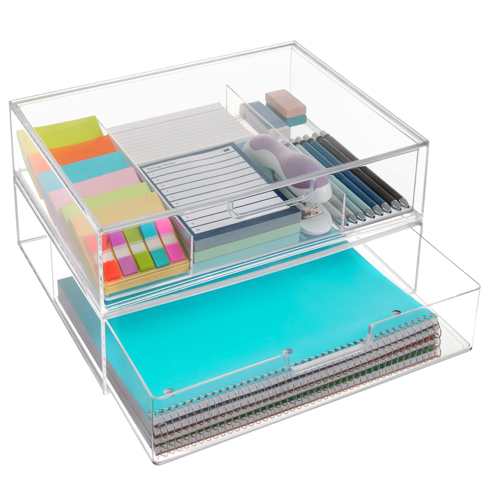 STORi clear front view showing both drawers and easy access benefit