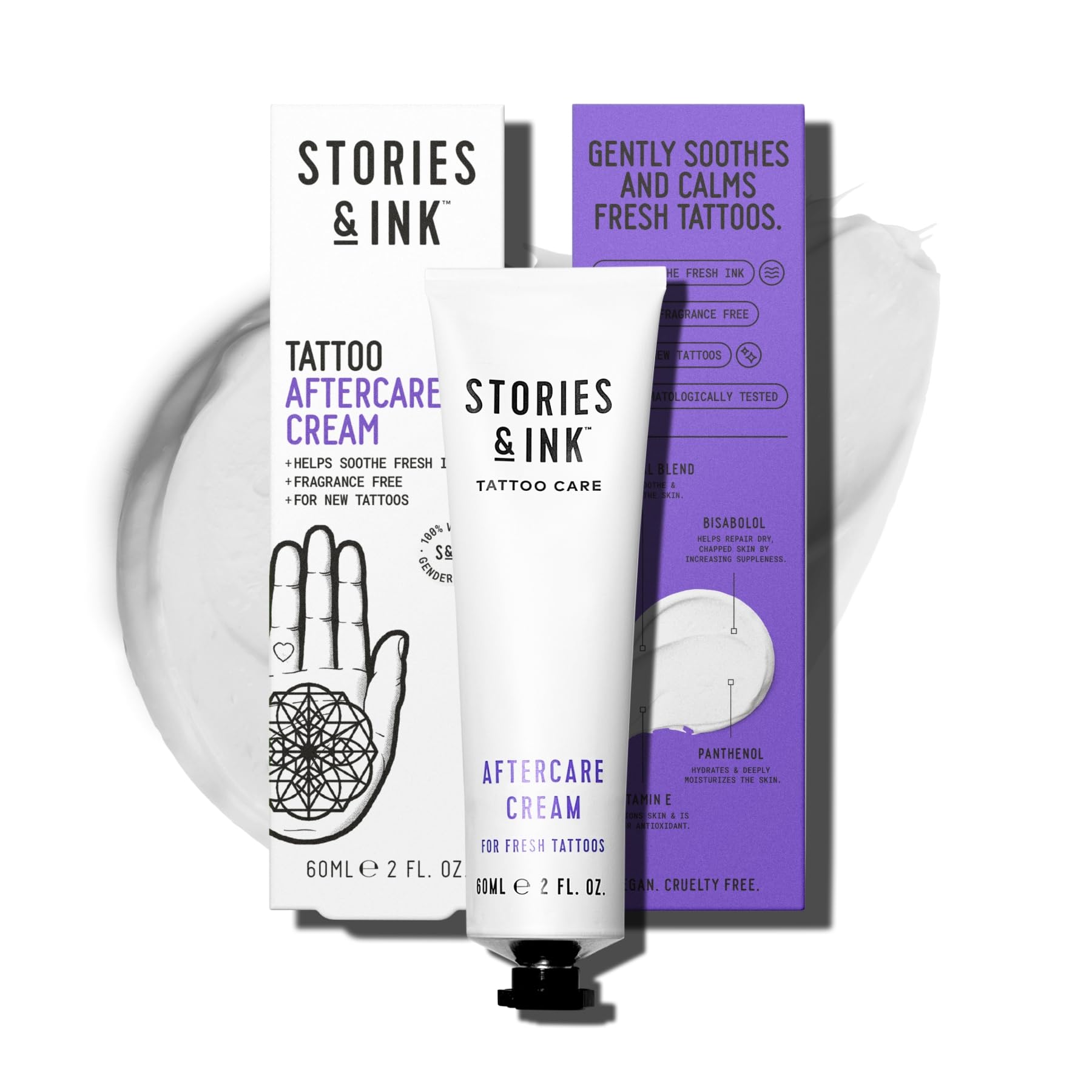 Stories & Ink front packaging showing 2 fl oz tube and branding benefit for informed purchase