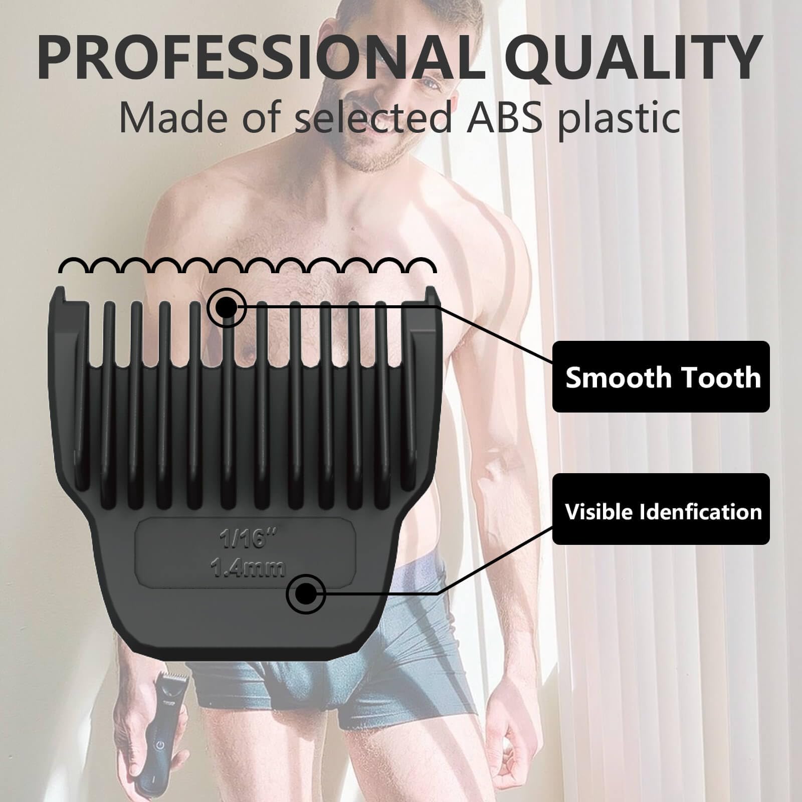 Stovast guard attached on Manscaped 5.0 during grooming for safer cuts
