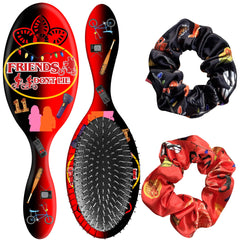 Stranger Theme front packaging showing brush and scrunchies, ideal gift set