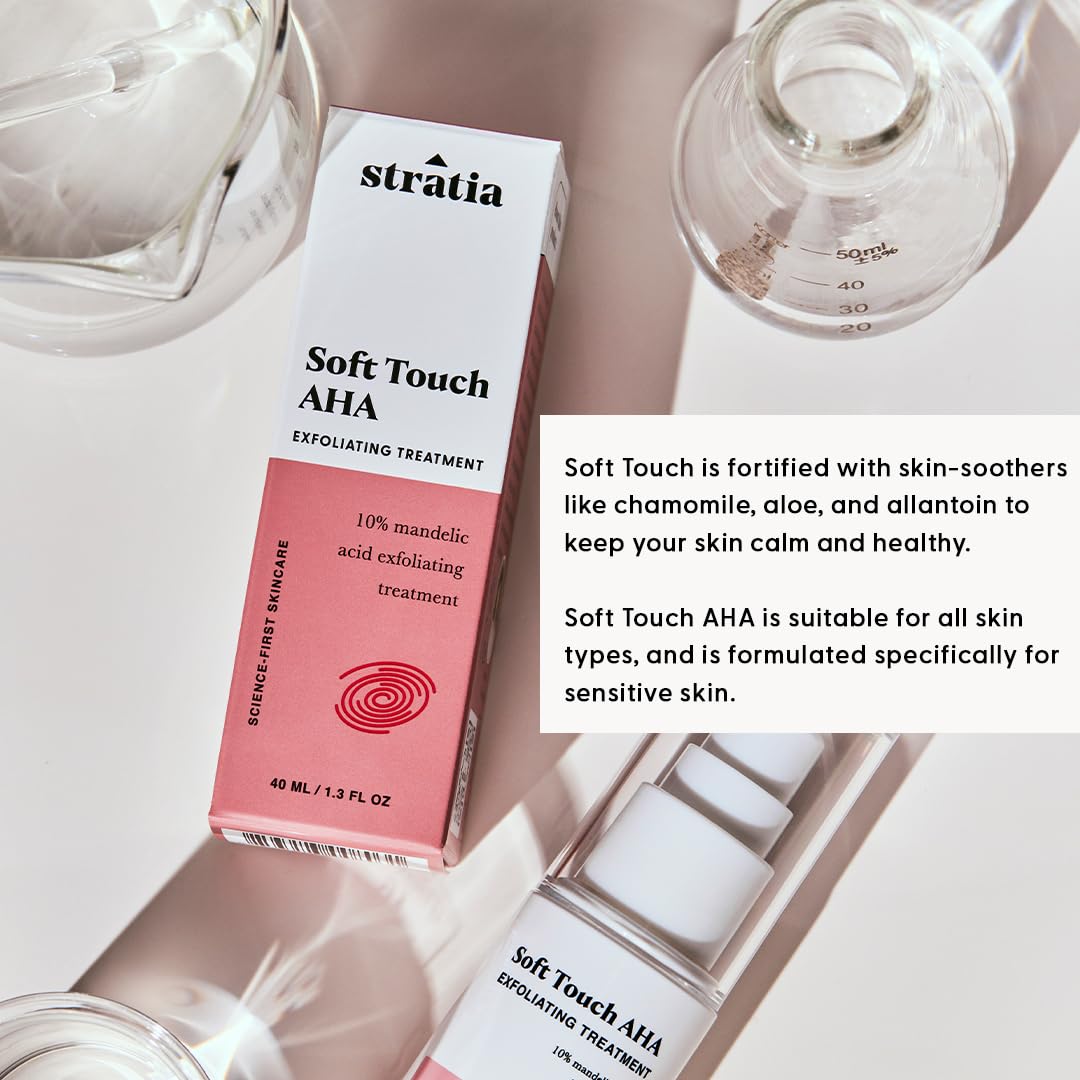 Stratia bottle in hand demonstrating 1.3 fl oz scale and portability