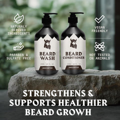 Striking Viking bottle label clear view highlighting unscented, paraben-free benefit