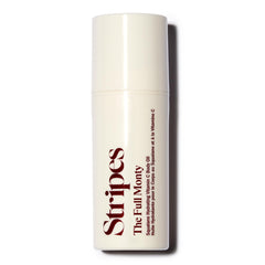 STRIPES The Full Monty front bottle showing packaging and glow benefit