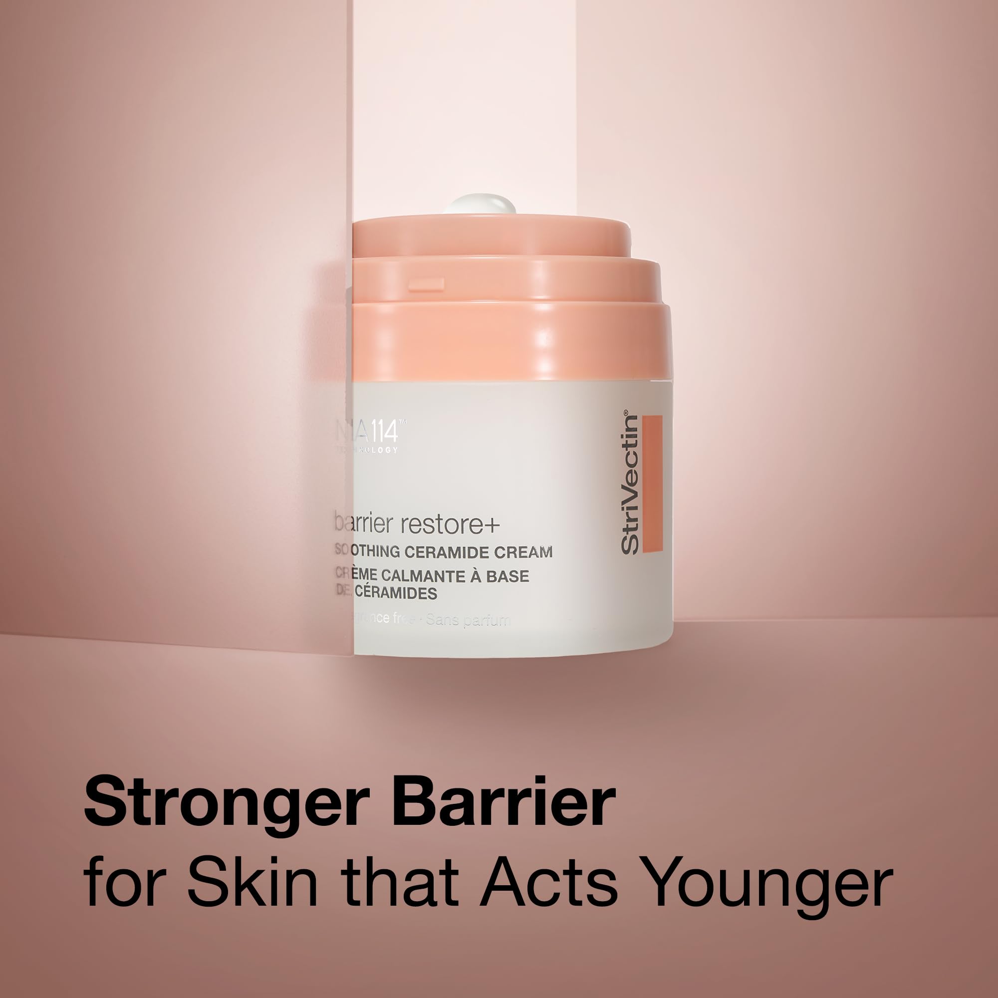 StriVectin cream open jar showing silky texture and quick-absorbing finish