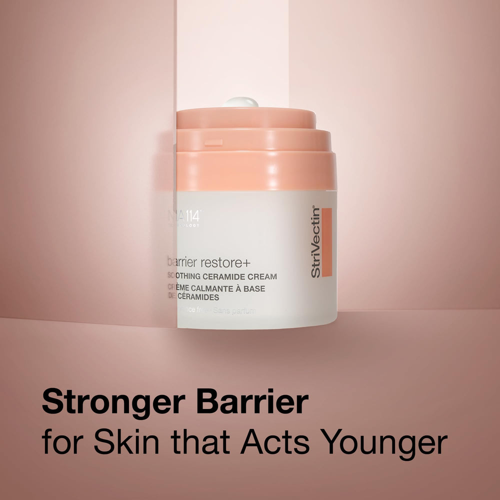 StriVectin cream open jar showing silky texture and quick-absorbing finish