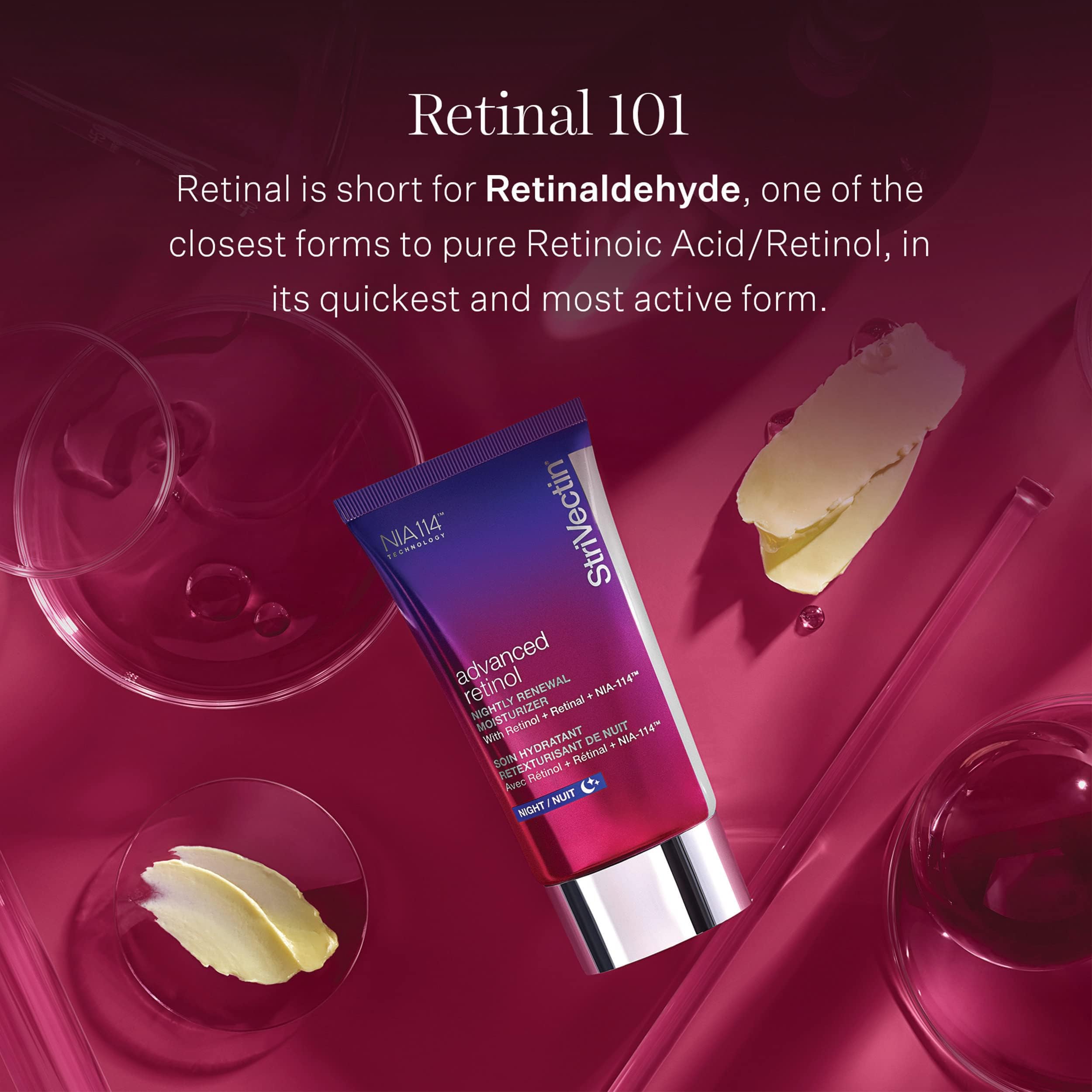 StriVectin cream texture close-up showing rich consistency benefit: deep-night hydration