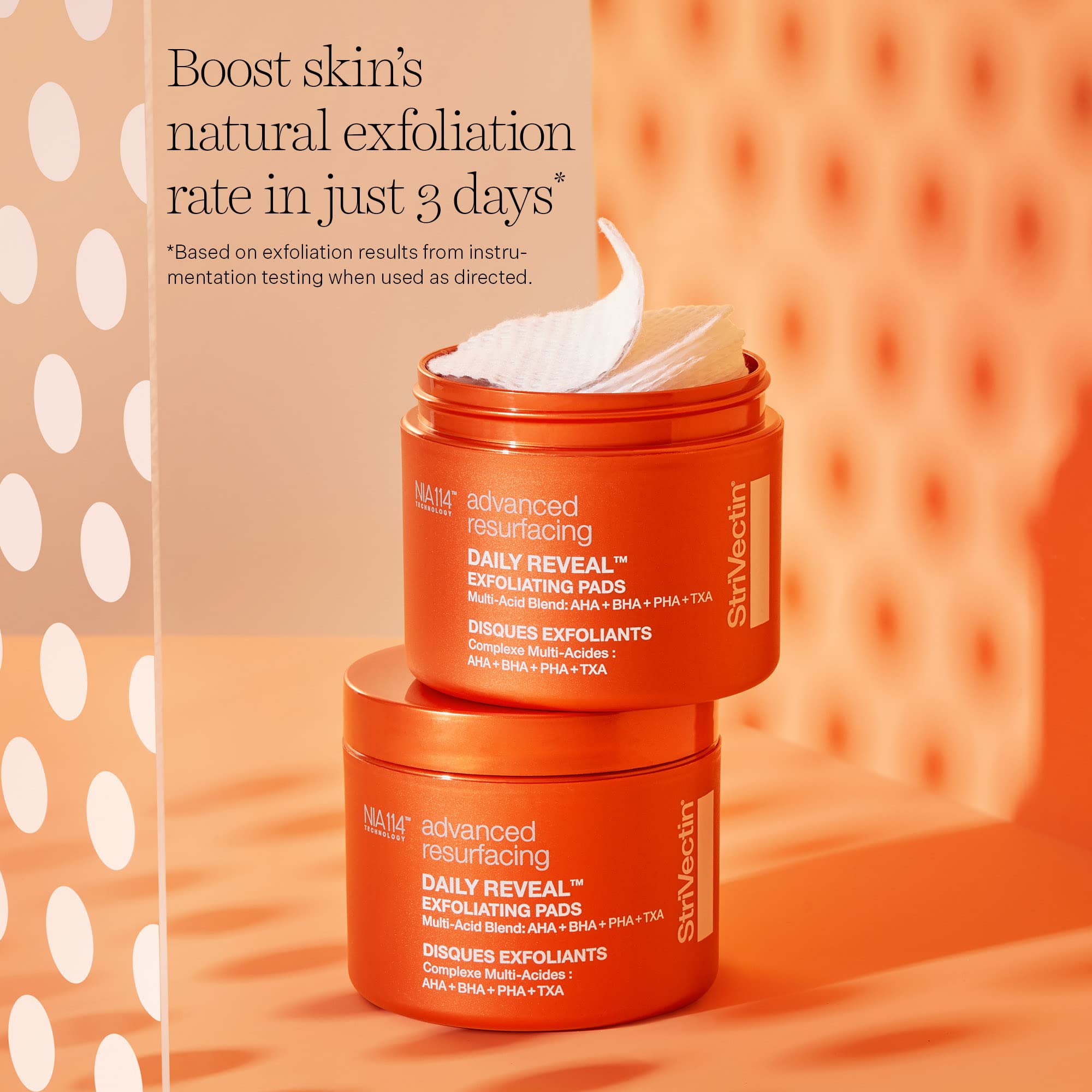 StriVectin packaging with instruction card showing usage steps and sunburn alert