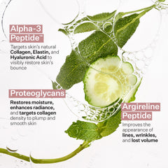 StriVectin visual of peptides and ingredients illustrating collagen support