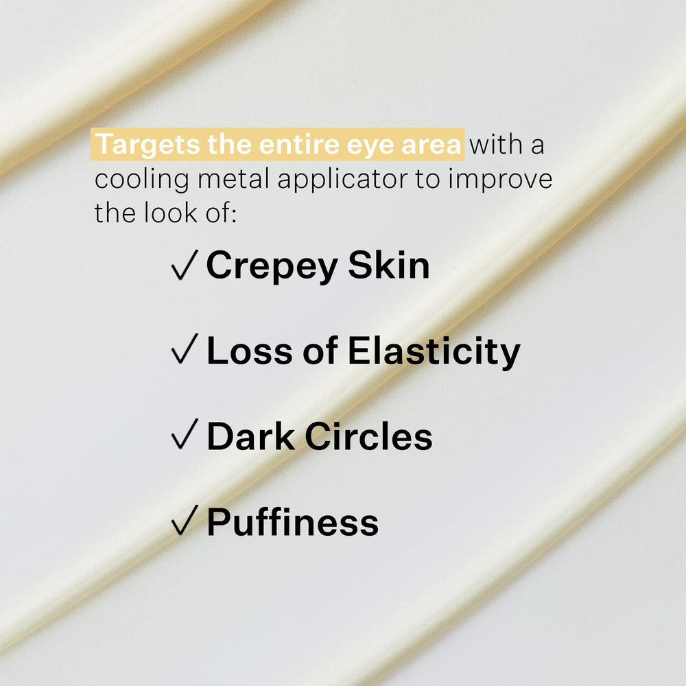 StriVectin applying serum to upper eyelid, lifts and refreshes delicate skin