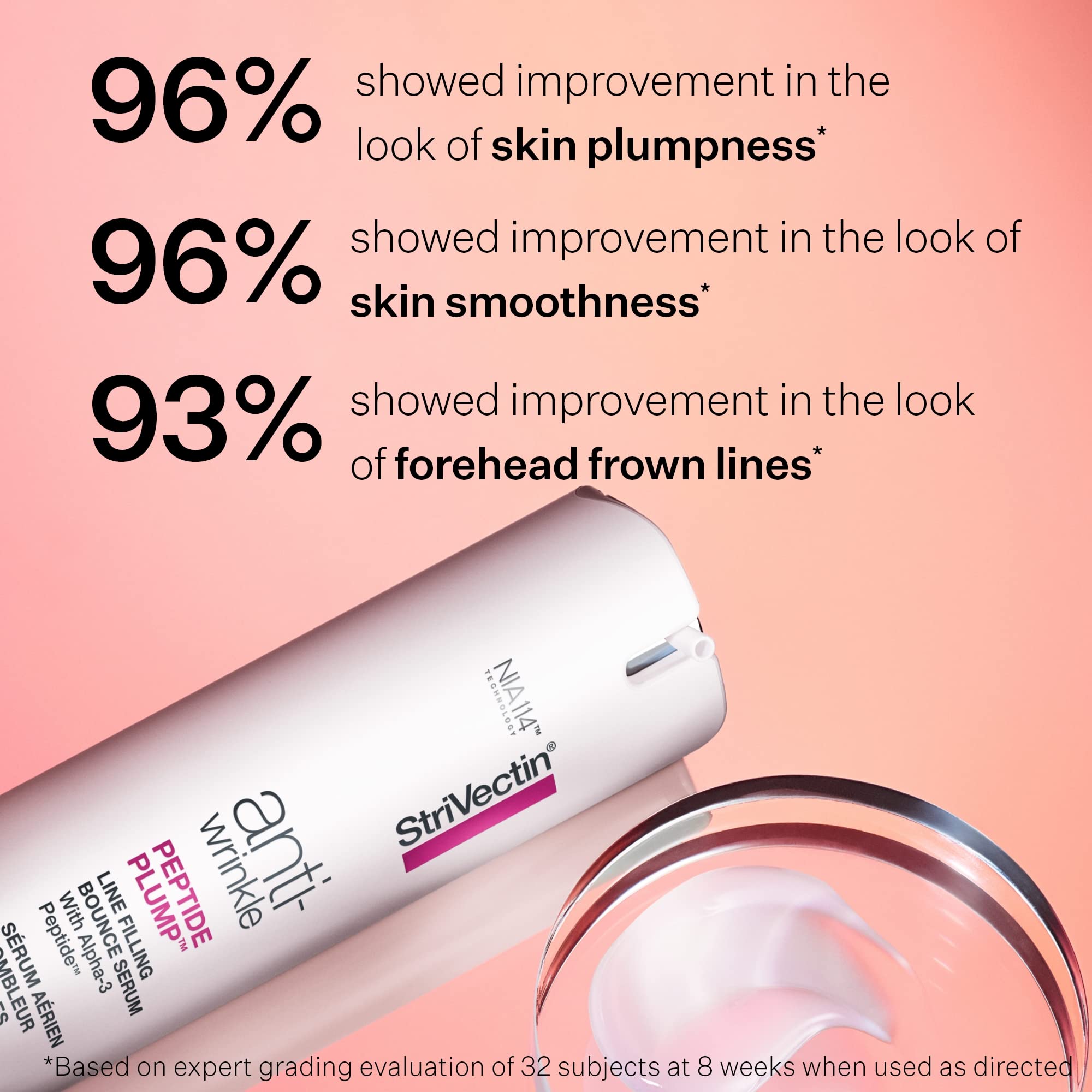 StriVectin three products lined up on marble to demonstrate routine simplicity