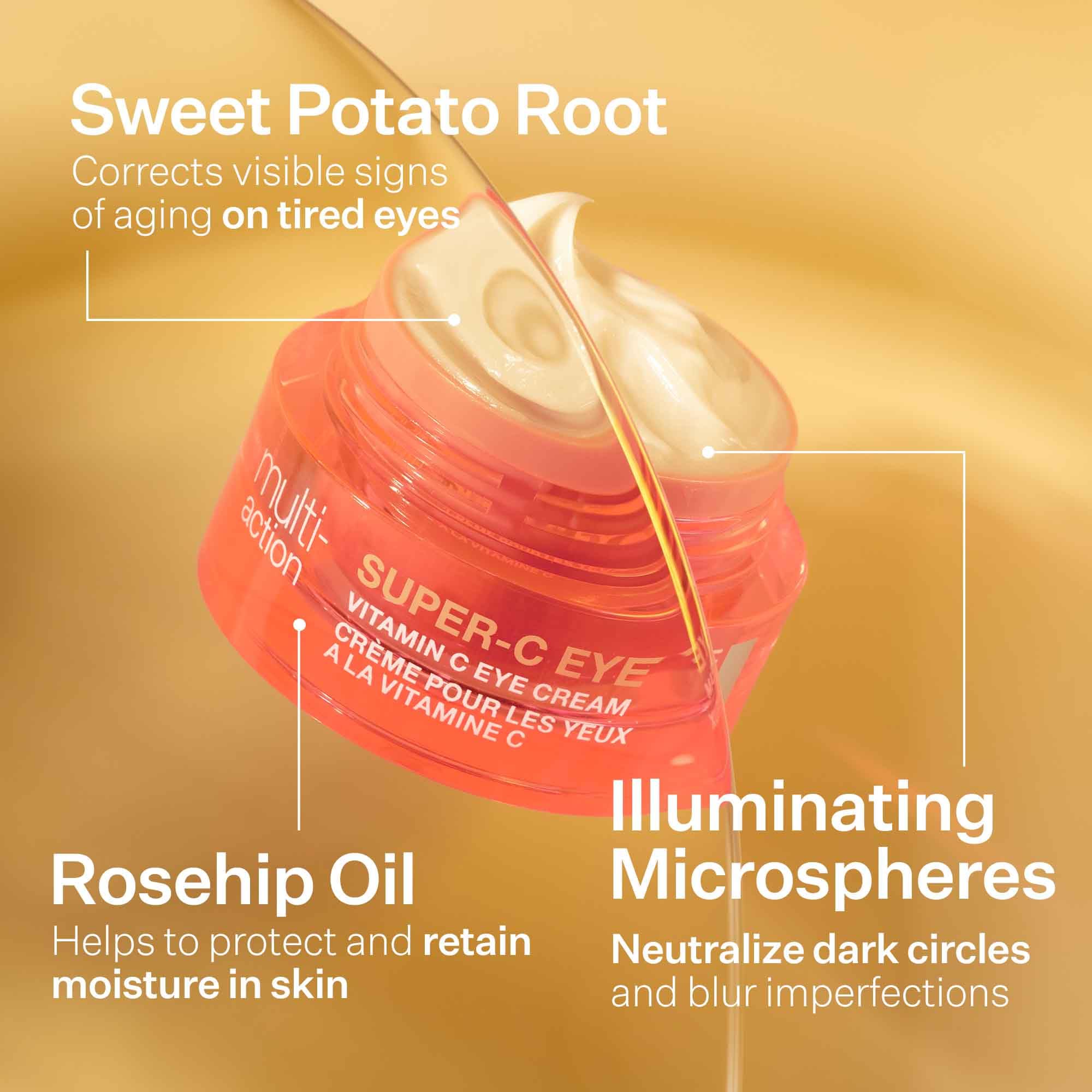 StriVectin applied to orbital bone demonstrating gentle coverage and glow