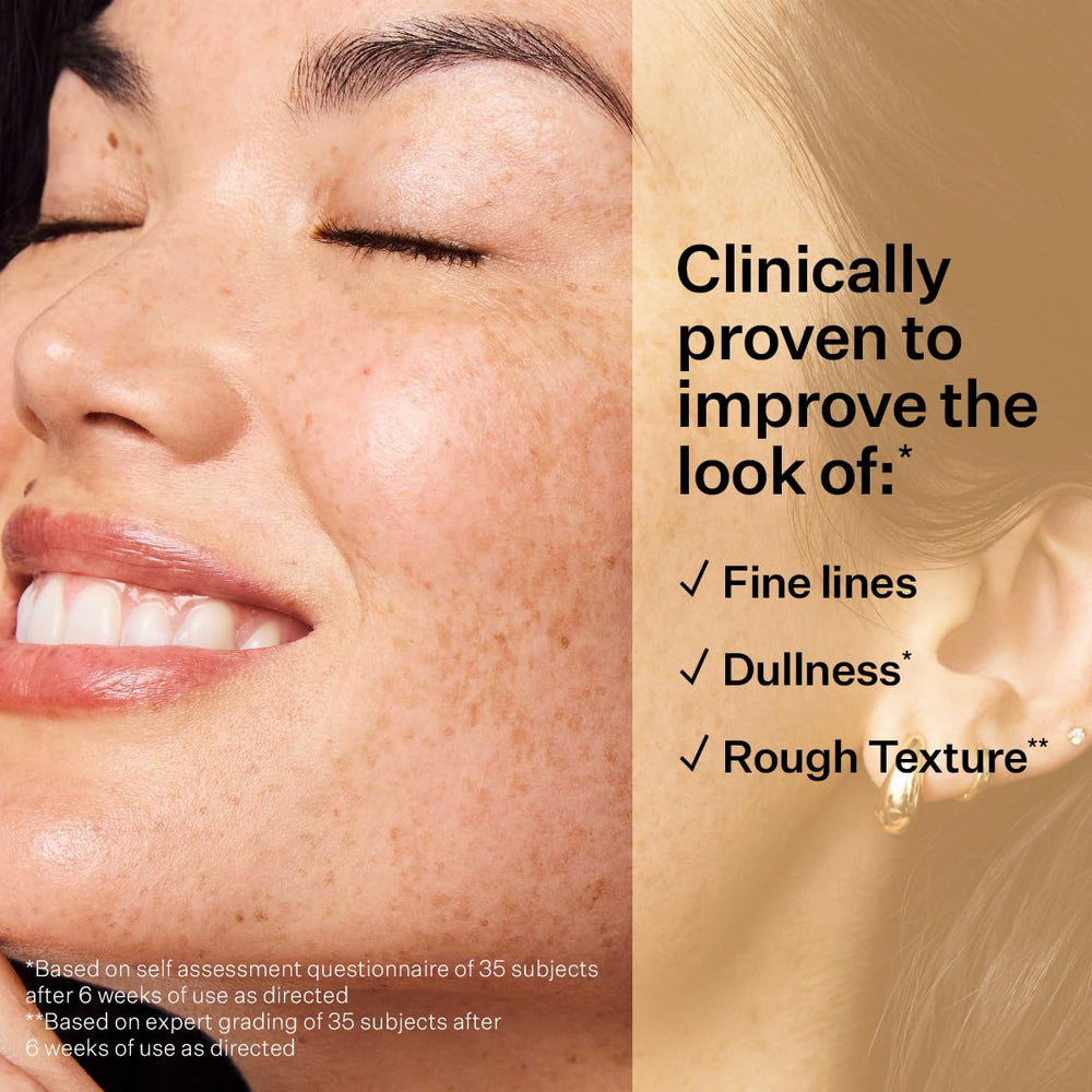 StriVectin serum applied on hand demonstrating improved skin texture