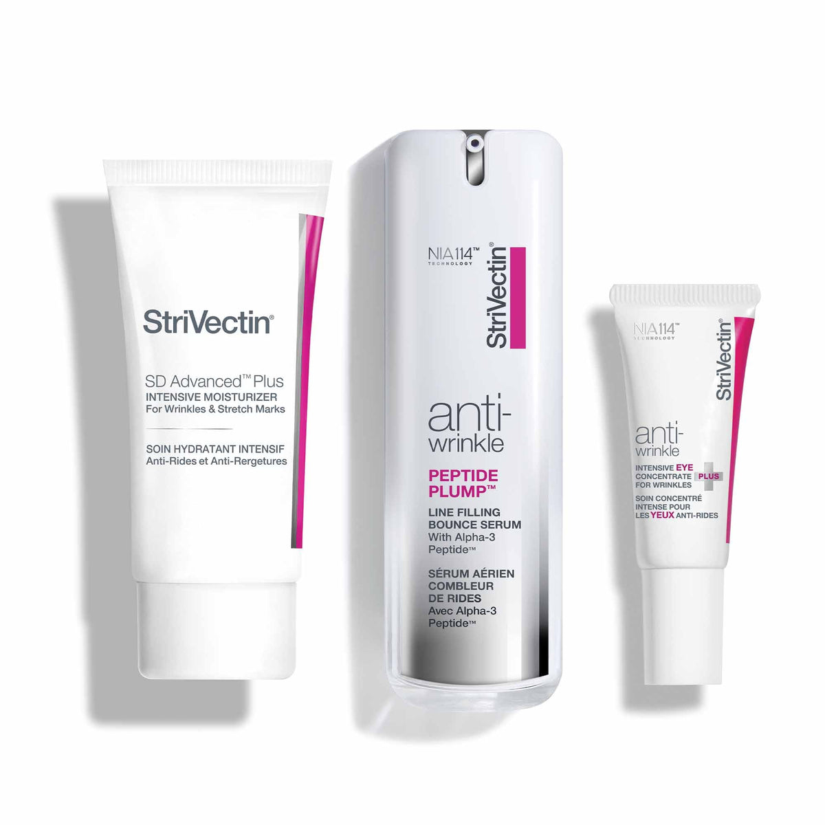 StriVectin trio kit front packaging showing complete set and benefits