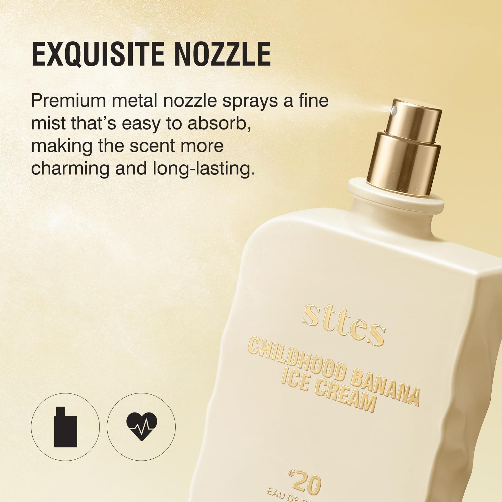 Sttes 100ml bottle in hand to show actual size and travel convenience