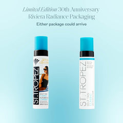St.Tropez mousse being dispensed to reveal lightweight, fast-drying texture