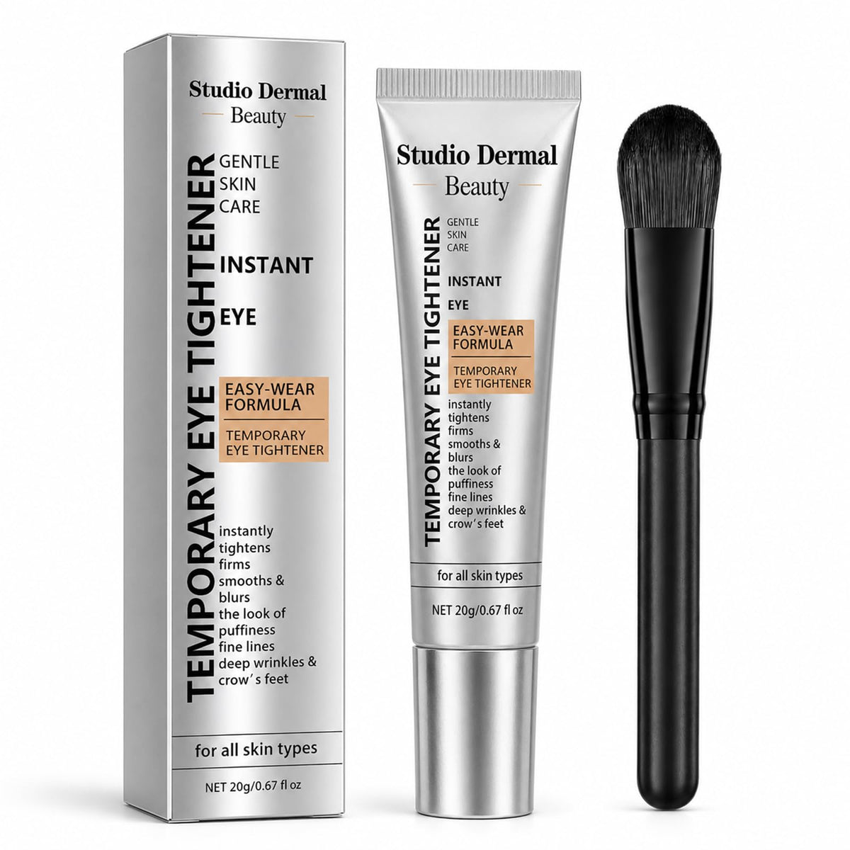 Studio Dermal Beauty front packaging showing compact 0.67 fl oz tube and label benefit