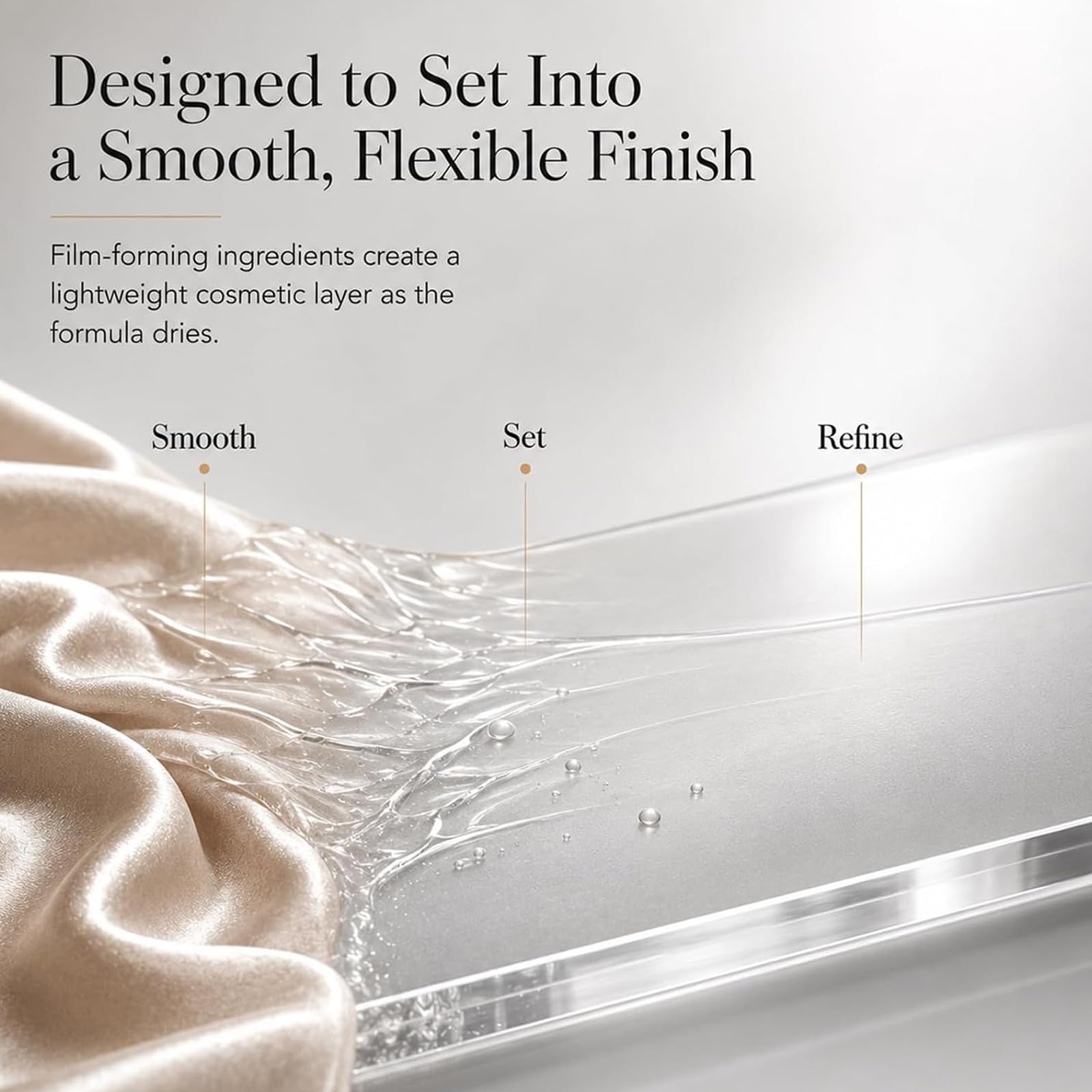 Studio Dermal Beauty cream applied on hand demonstrating lightweight spreadability and quick set benefit