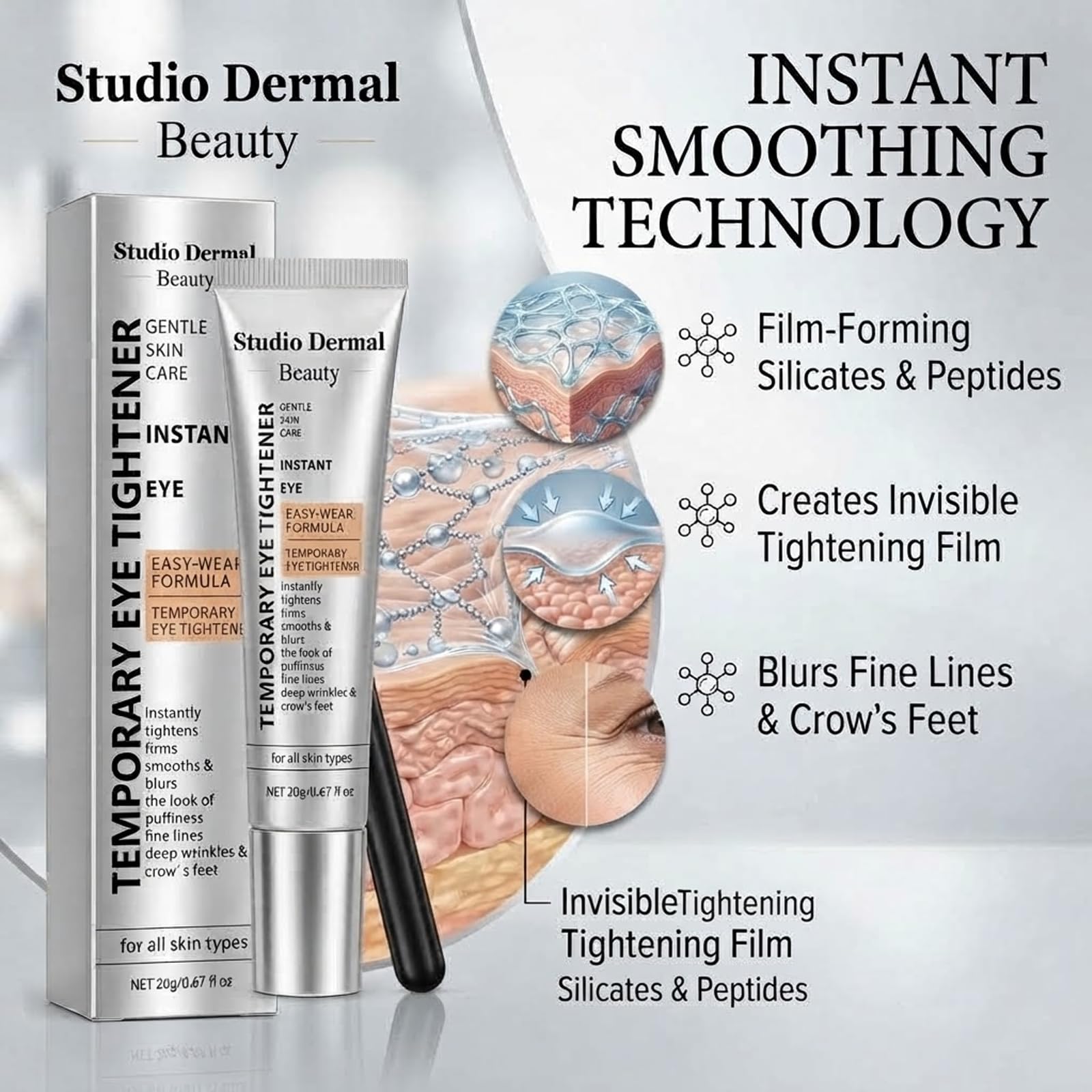 Studio Dermal Beauty on bathroom counter staged with skincare items highlighting everyday routine use