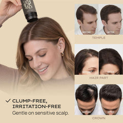 STYLE EDIT application demo sprinkling fibers onto thinning area for concealment