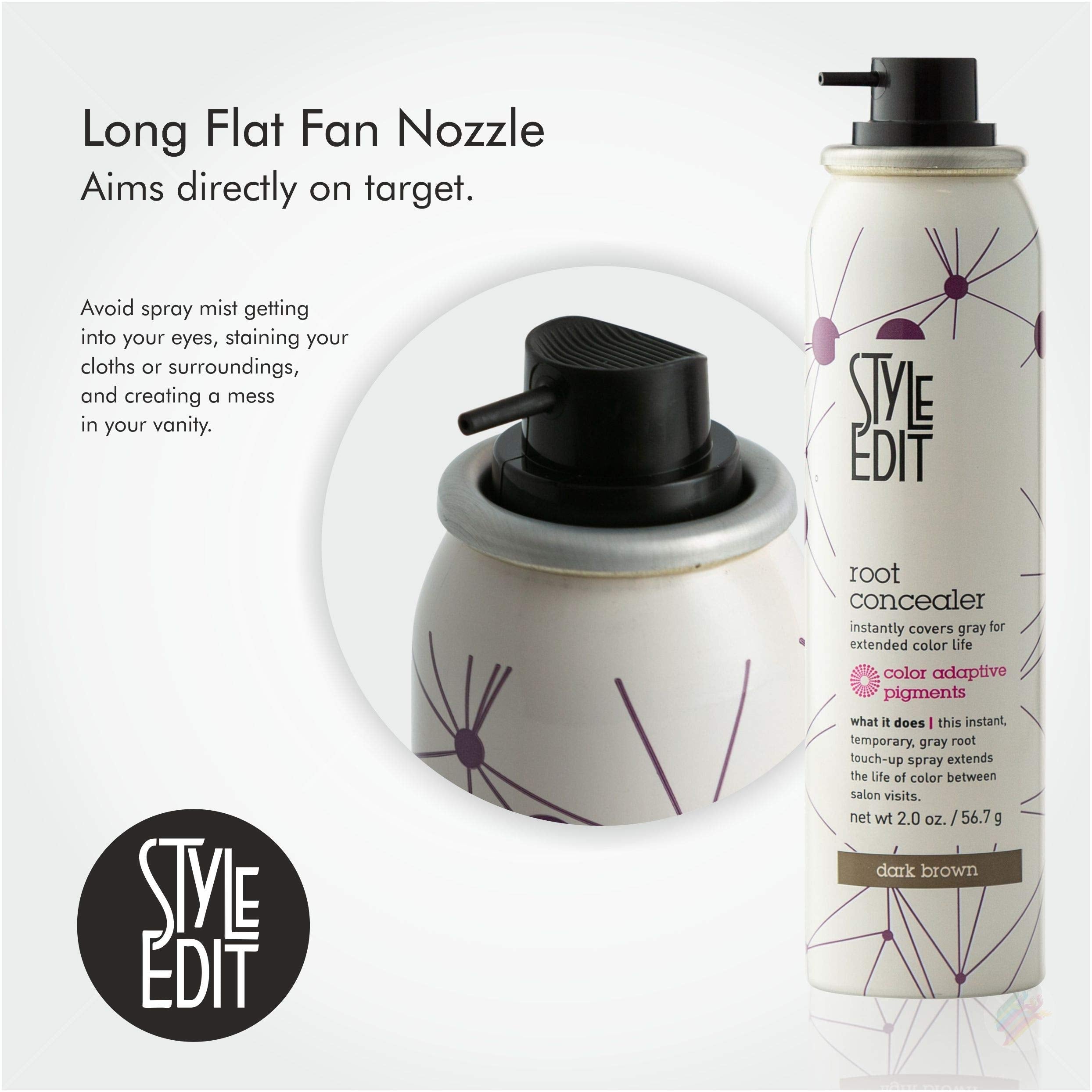 STYLE EDIT spray applied along part line illustrating seamless root concealment benefit