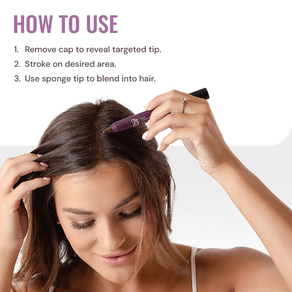 STYLE EDIT applying stick to hairline for natural gray coverage benefit
