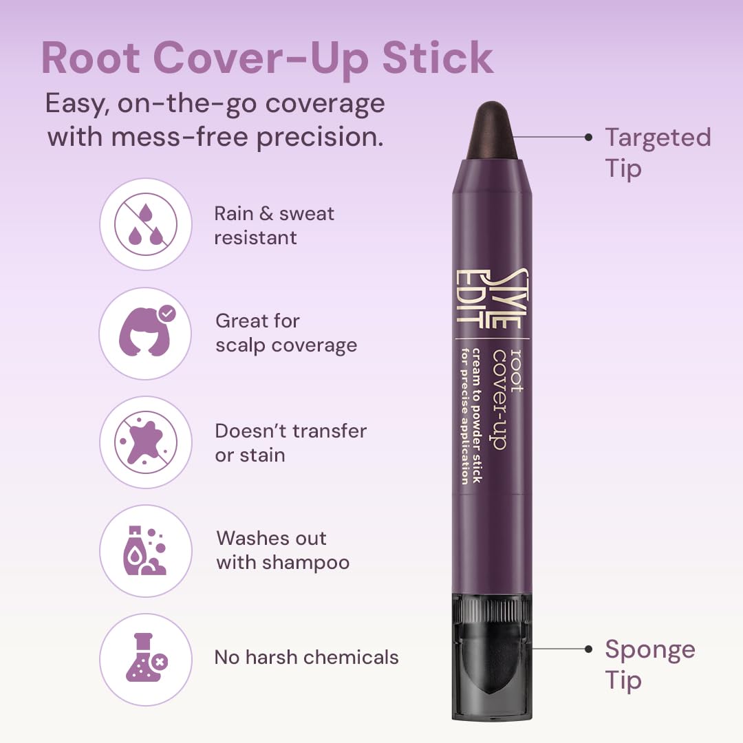 STYLE EDIT stick open revealing product tip for precise root application
