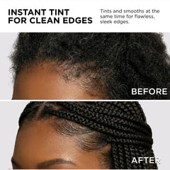 Style Factor styling edges with brush showing controlled hold and sleek finish benefit