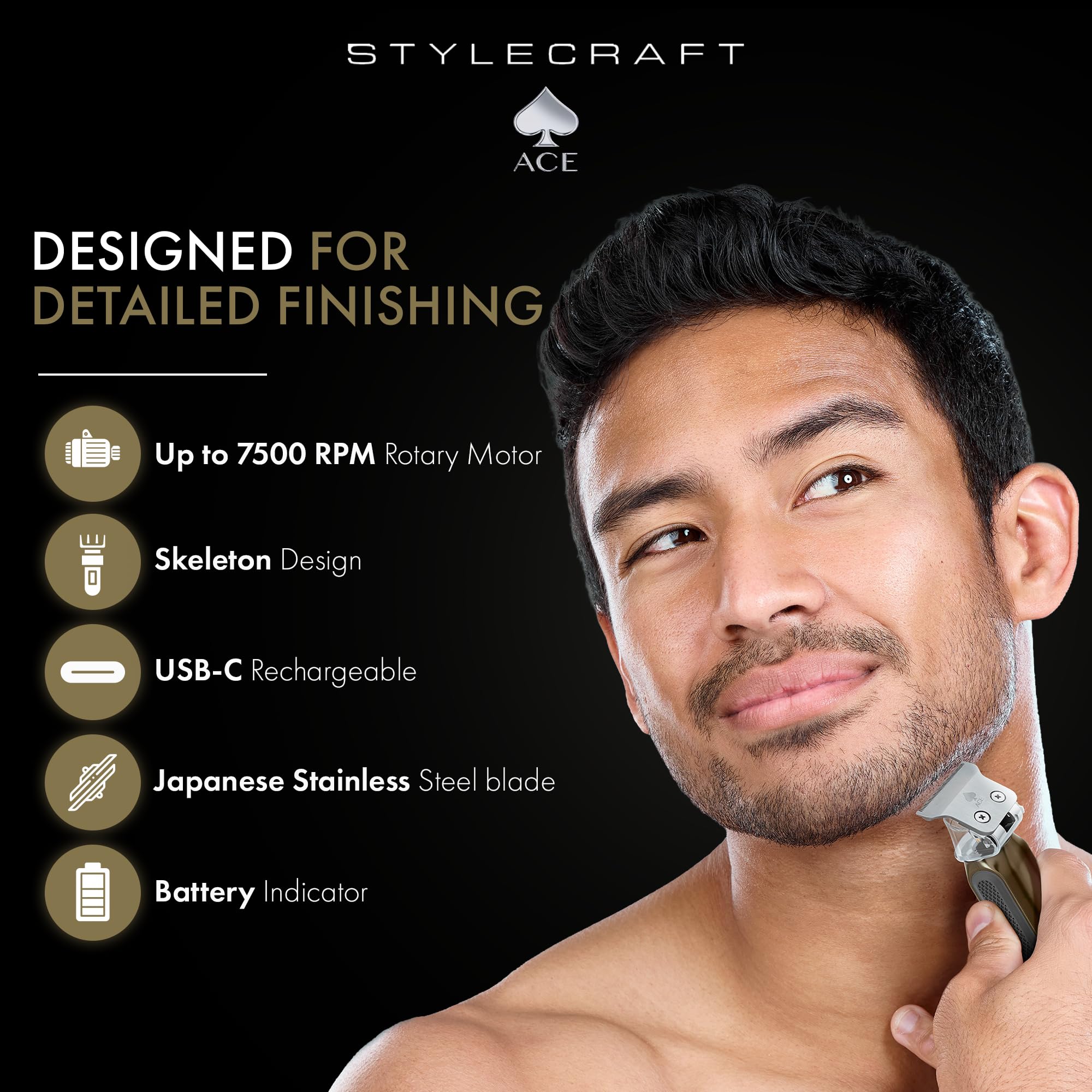 STYLECRAFT Ace Japanese stainless-steel blade close-up for precise cutting