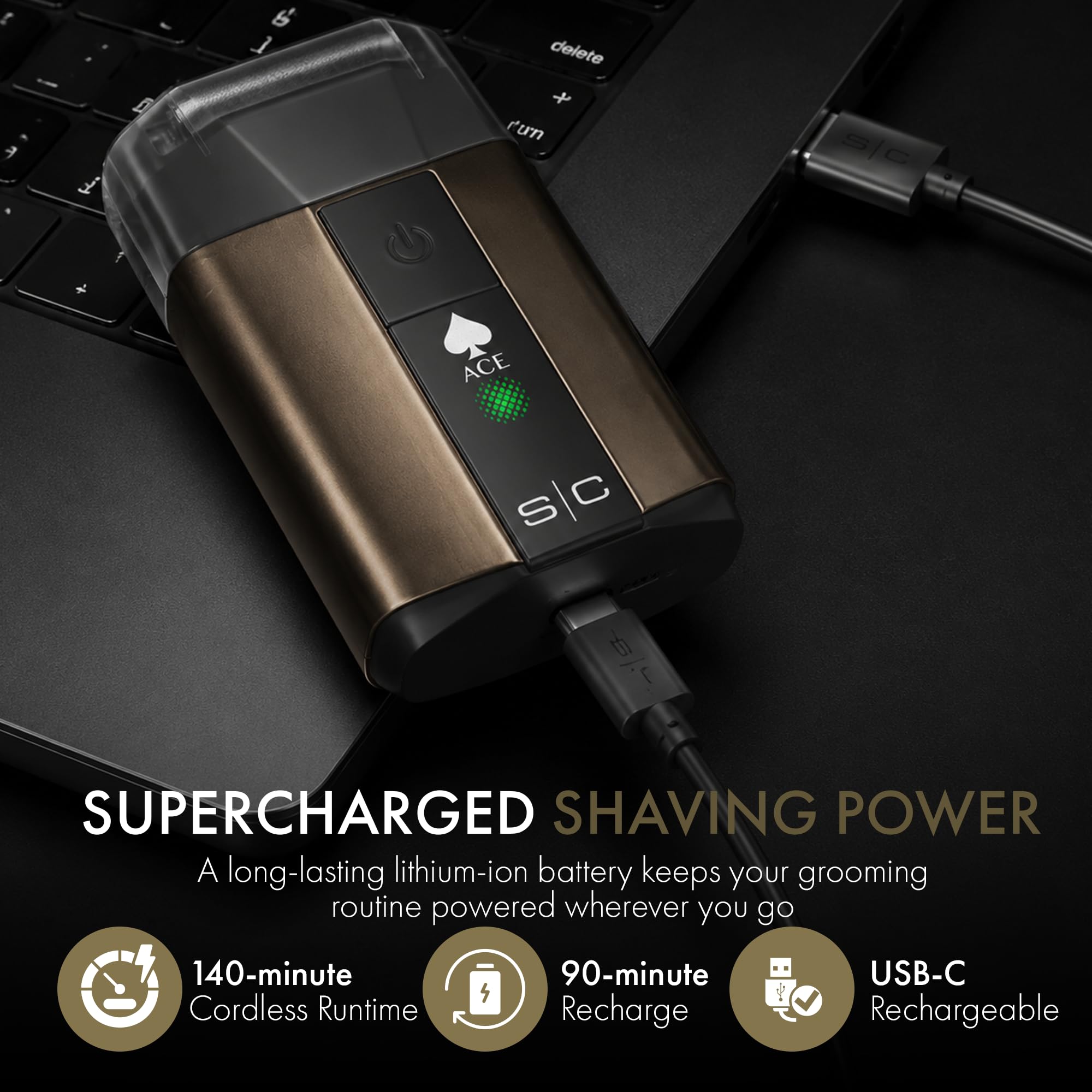 STYLECRAFT Ace USB-C charging port view for fast, universal recharging