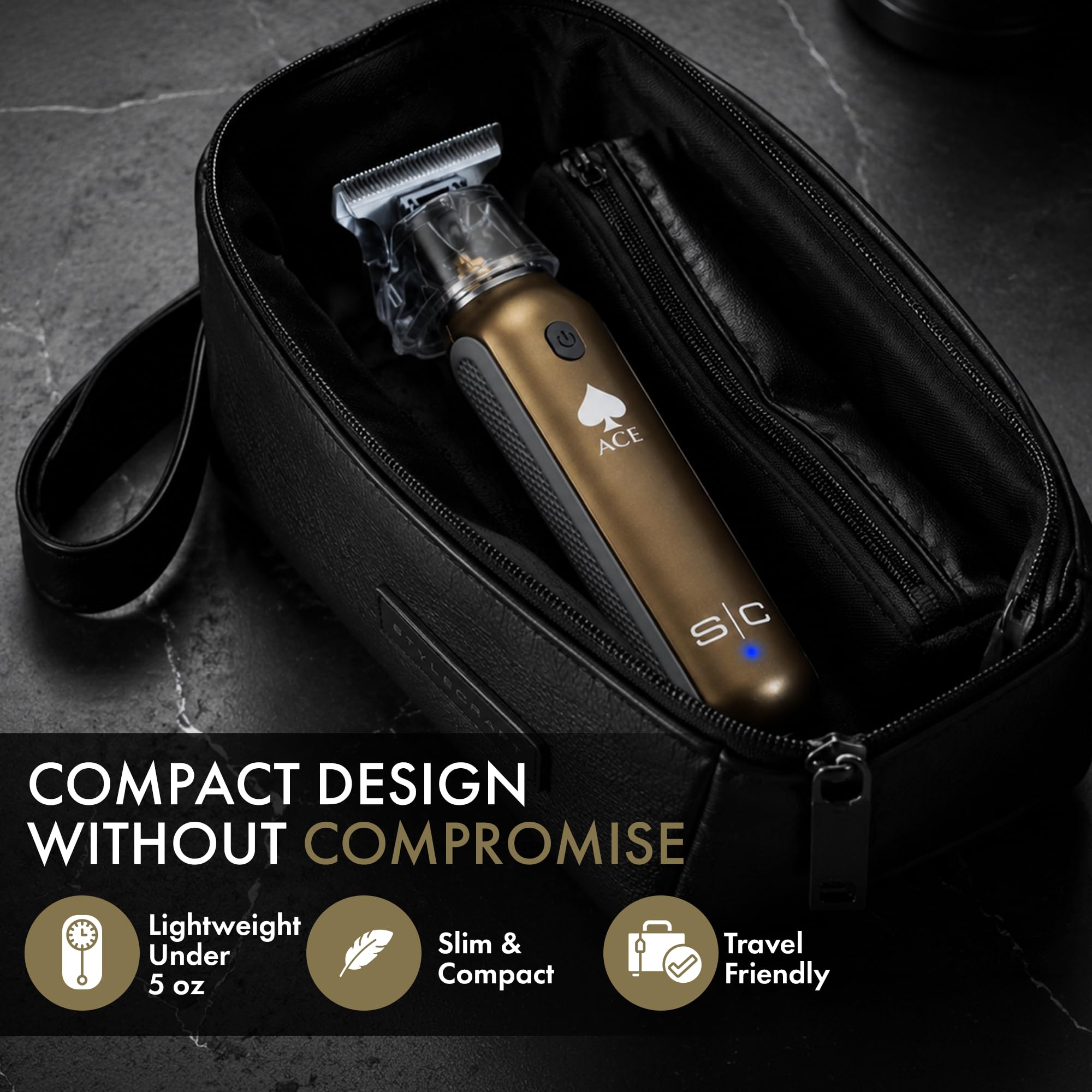 STYLECRAFT Ace on bathroom counter in lifestyle scene for travel readiness