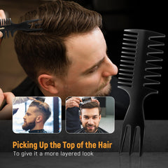 STYLEMATE fish-tail bone comb detail highlighting teeth variety for textured styling