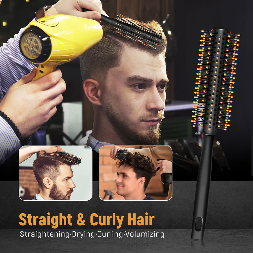 STYLEMATE roller brush close-up showing barrel and bristles for added root lift