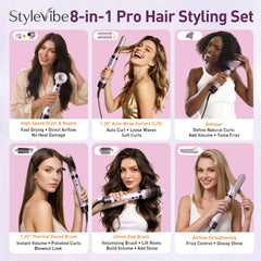 StyleVibe attachments arranged to display included magnetic nozzles and barrels