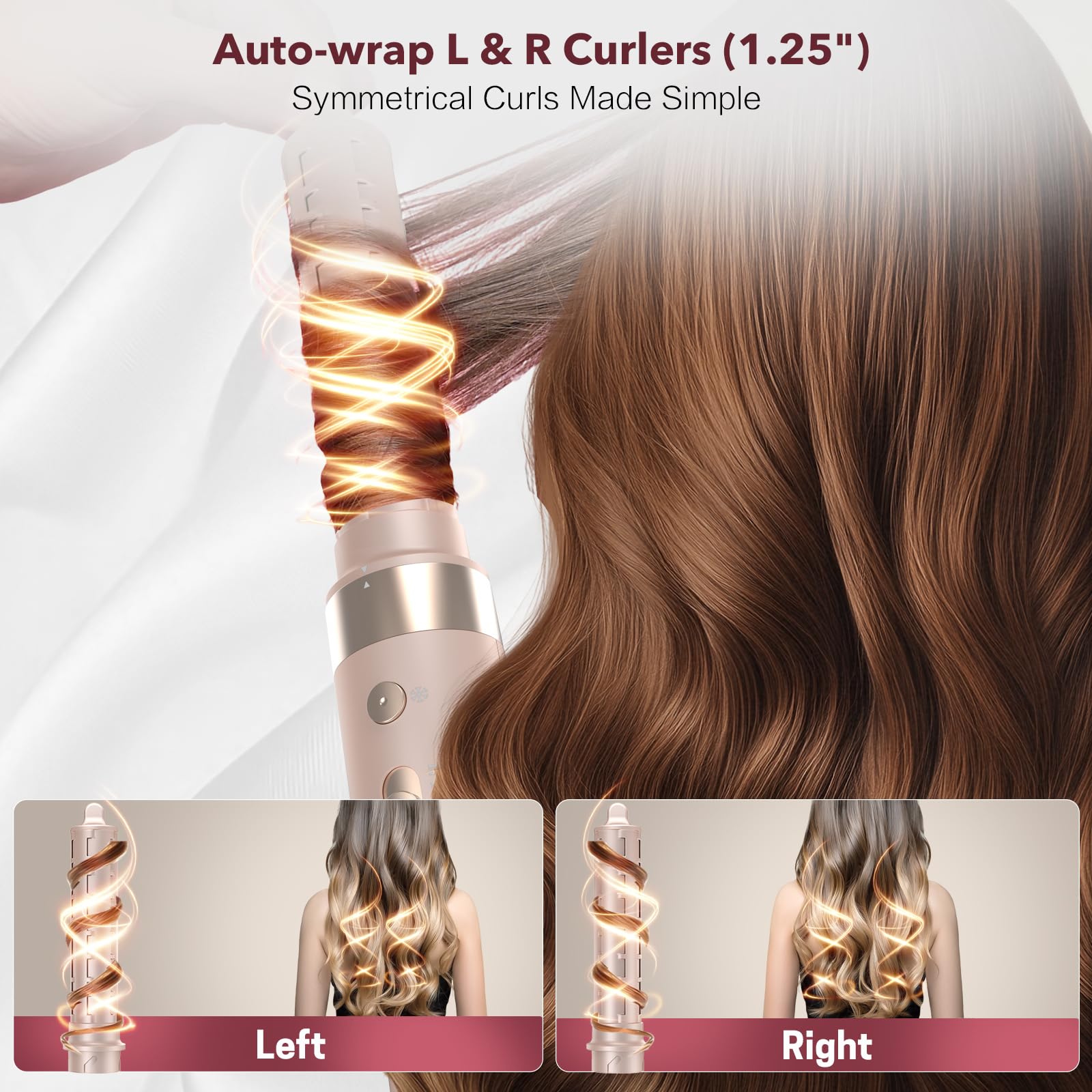 StyleVibe Mythsight left auto-wrap barrel visualizing hands-free wrapping for consistent curls