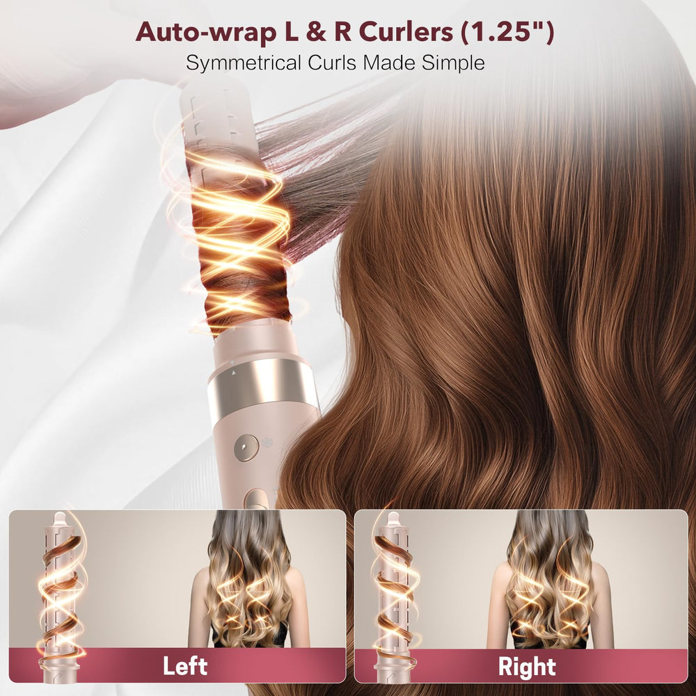 StyleVibe Mythsight left auto-wrap barrel visualizing hands-free wrapping for consistent curls