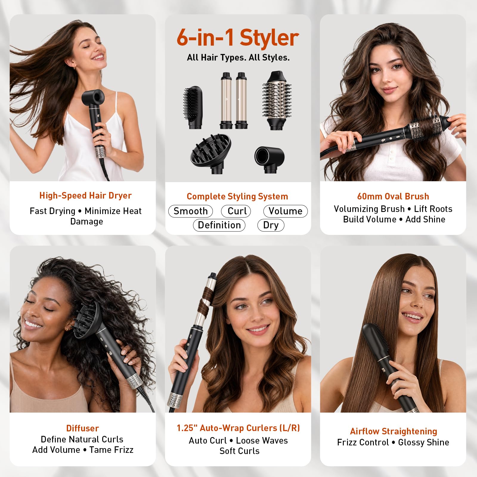 StyleVibe straightener brush close-up smoothing hair with shine