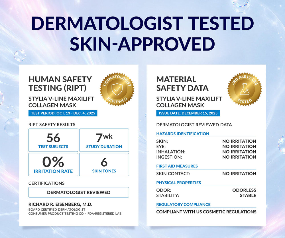 Stylia open mask showing gel layer to emphasize time-release skincare benefit