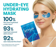 Stylia serum droplet on fingertip showing concentrated ingredients benefit