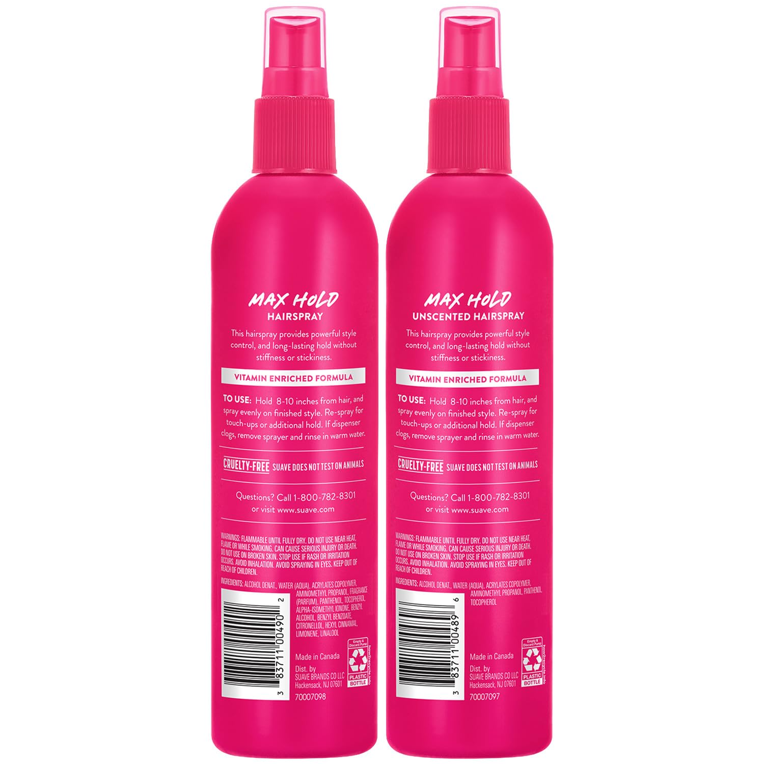 Suave hairspray on bathroom shelf with other products showing routine compatibility