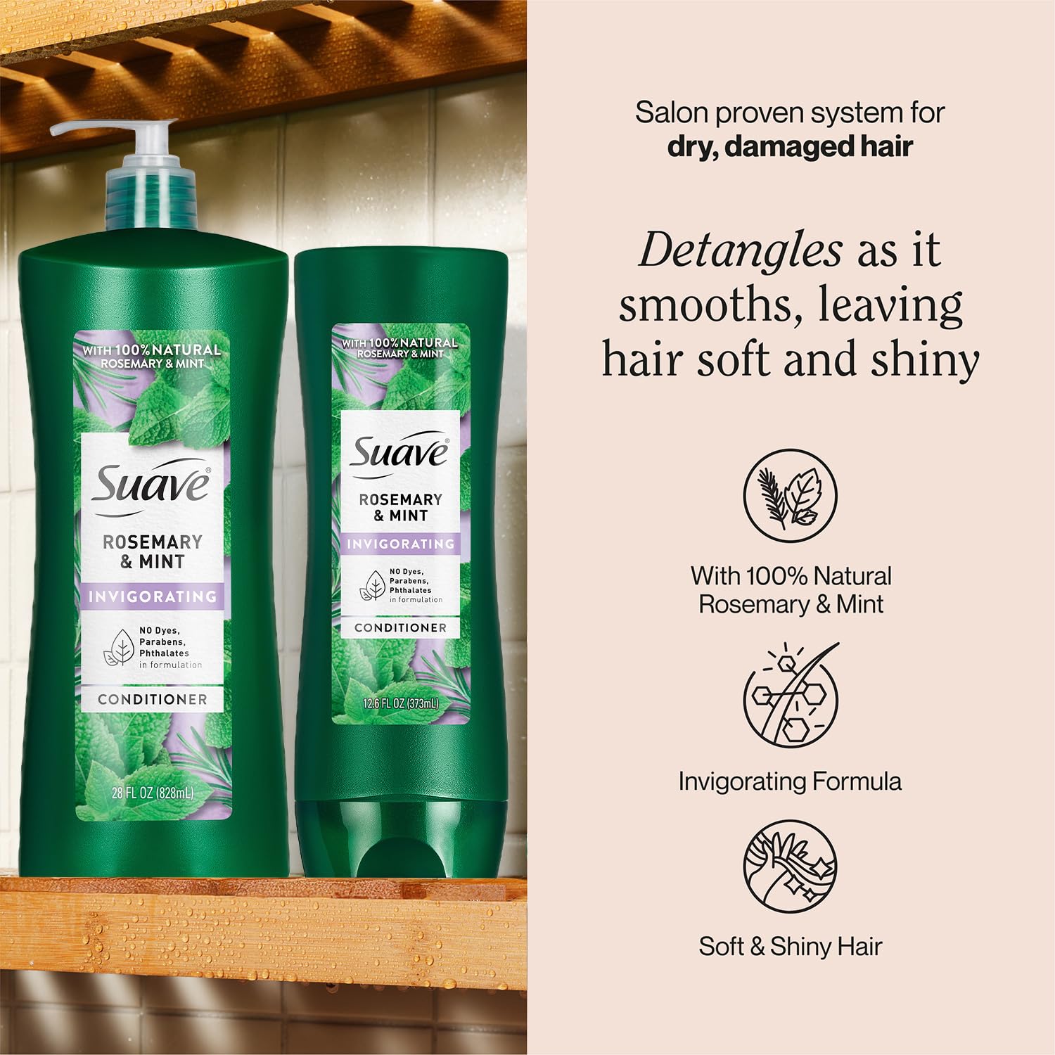 Suave two-size conditioner bundle displayed side by side for convenience