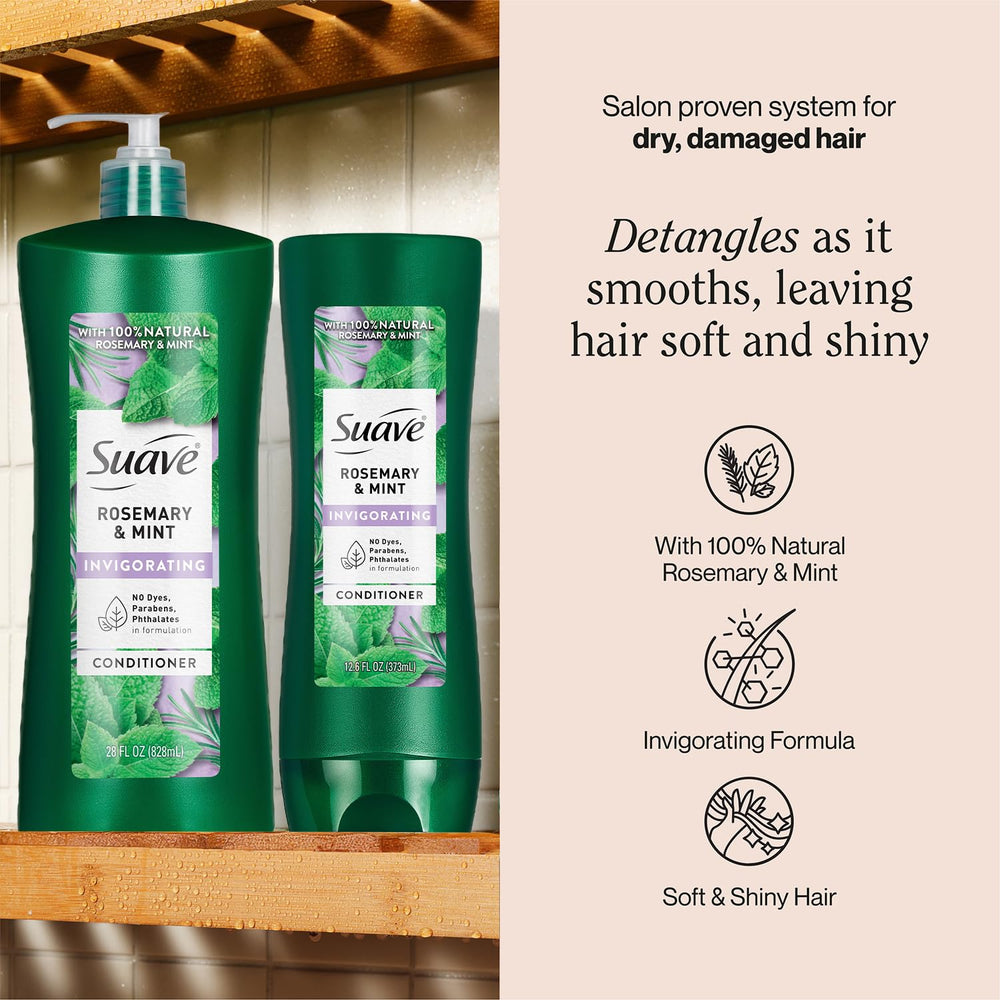 Suave two-size conditioner bundle displayed side by side for convenience