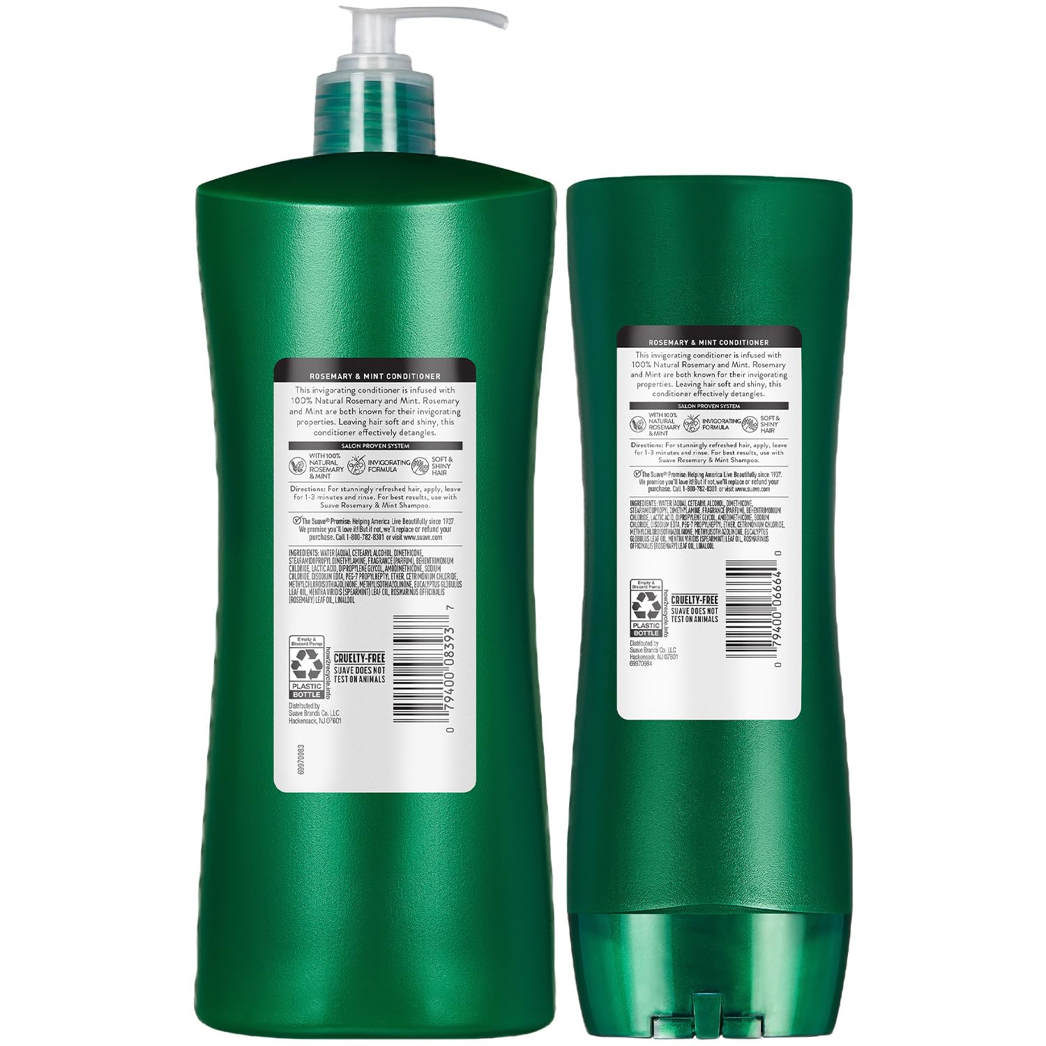 Suave conditioner open cap focusing on label clarity and product information