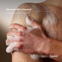 suave+ bottle beside a hand to show 18 fl oz scale advantage