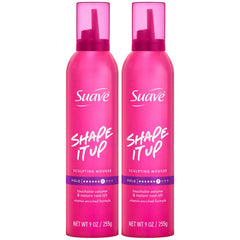 Suave extra hold mousse front packaging showing product and volume benefit
