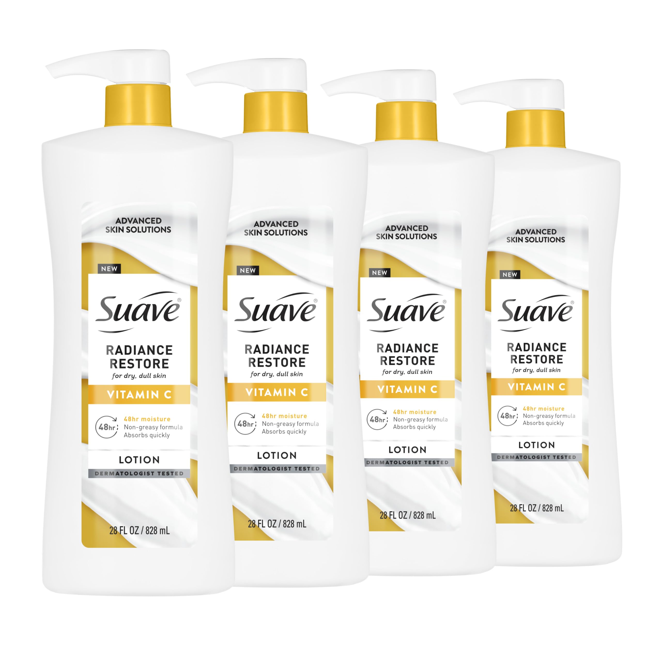 Suave front packaging showing the 28oz bottle and easy-pump for daily use