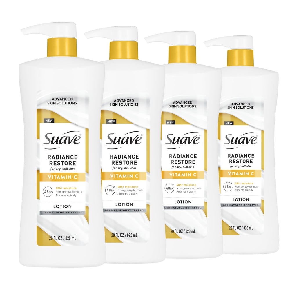 Suave front packaging showing the 28oz bottle and easy-pump for daily use