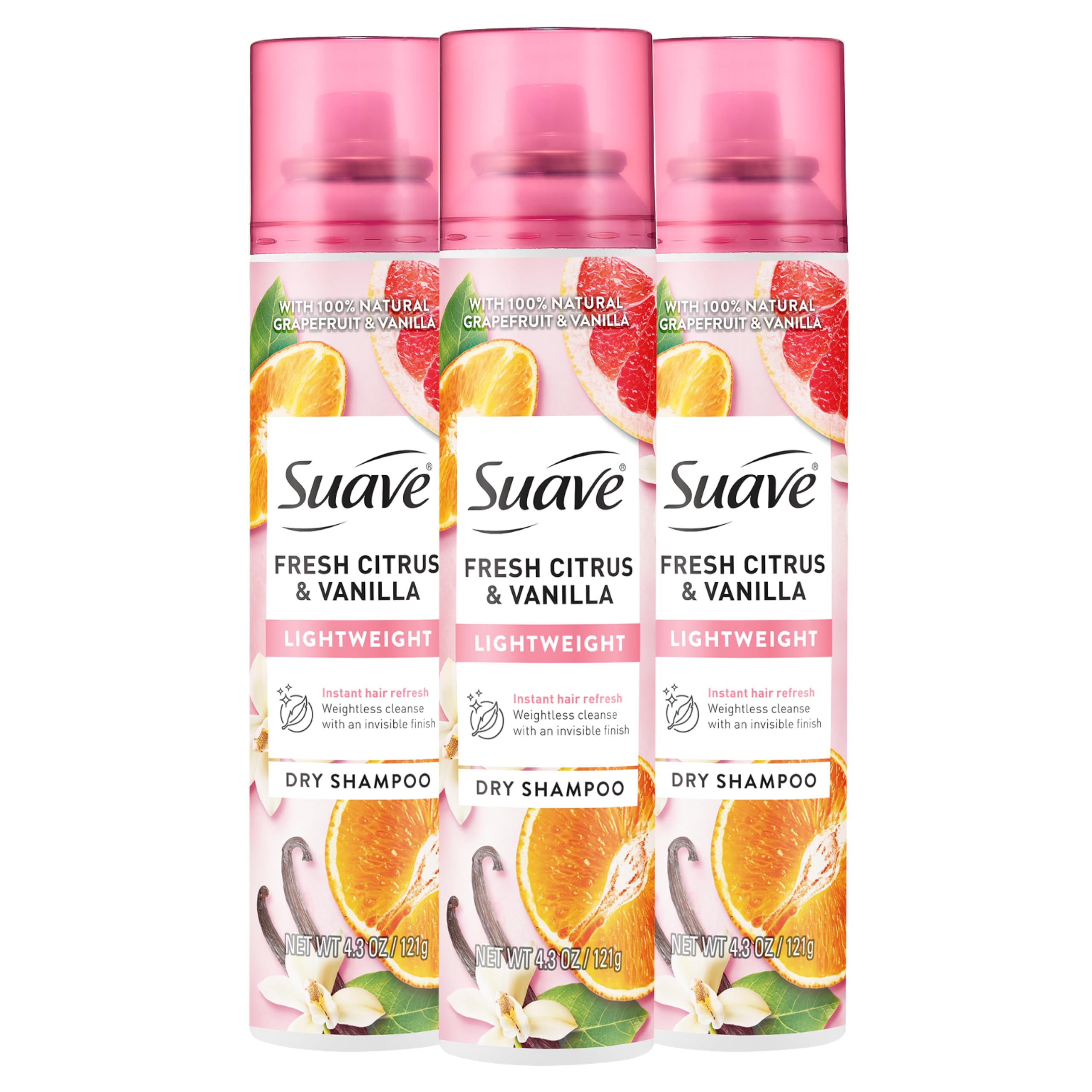 Suave front packaging showing fresh citrus and vanilla scent for instant refresh