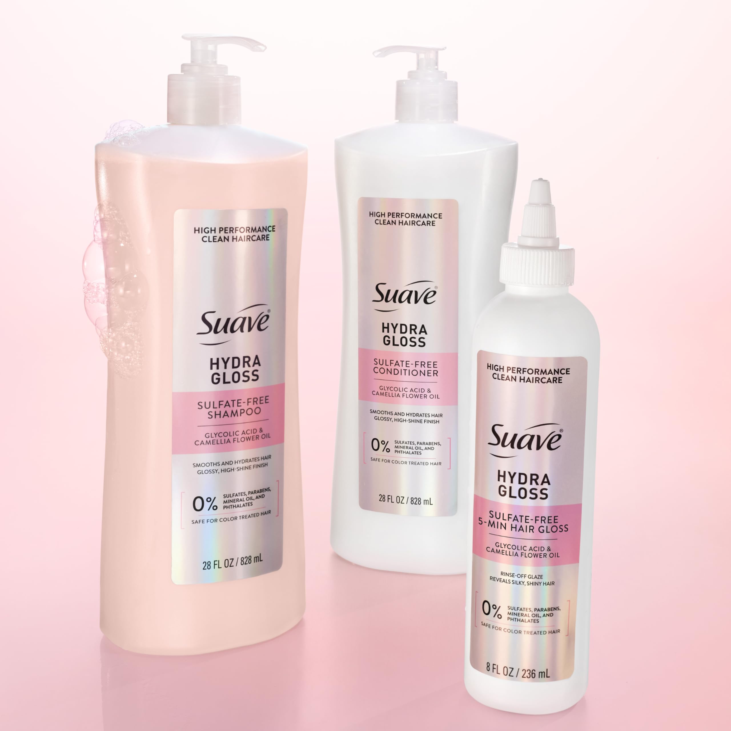 suave+ 28 fl oz bottle next to common items to show true size