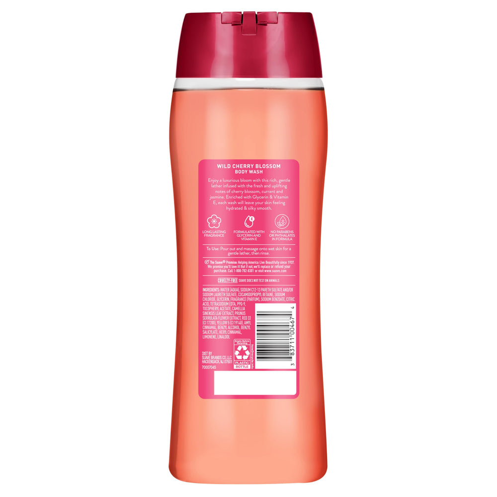 suave+ ingredient graphic with vitamin E and glycerin promoting hydration